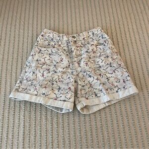 Vintage Arizona Denim Jean Shorts - Floral - 100% Cotton - Made in USA - Size: 7